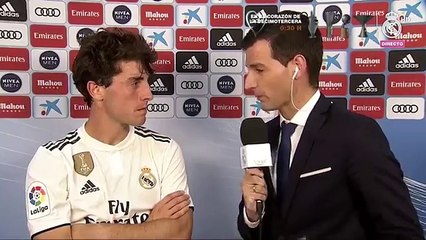 Odriozola, tras su debut con el Madrid: "Un sueño que piensas que no va a llegar"