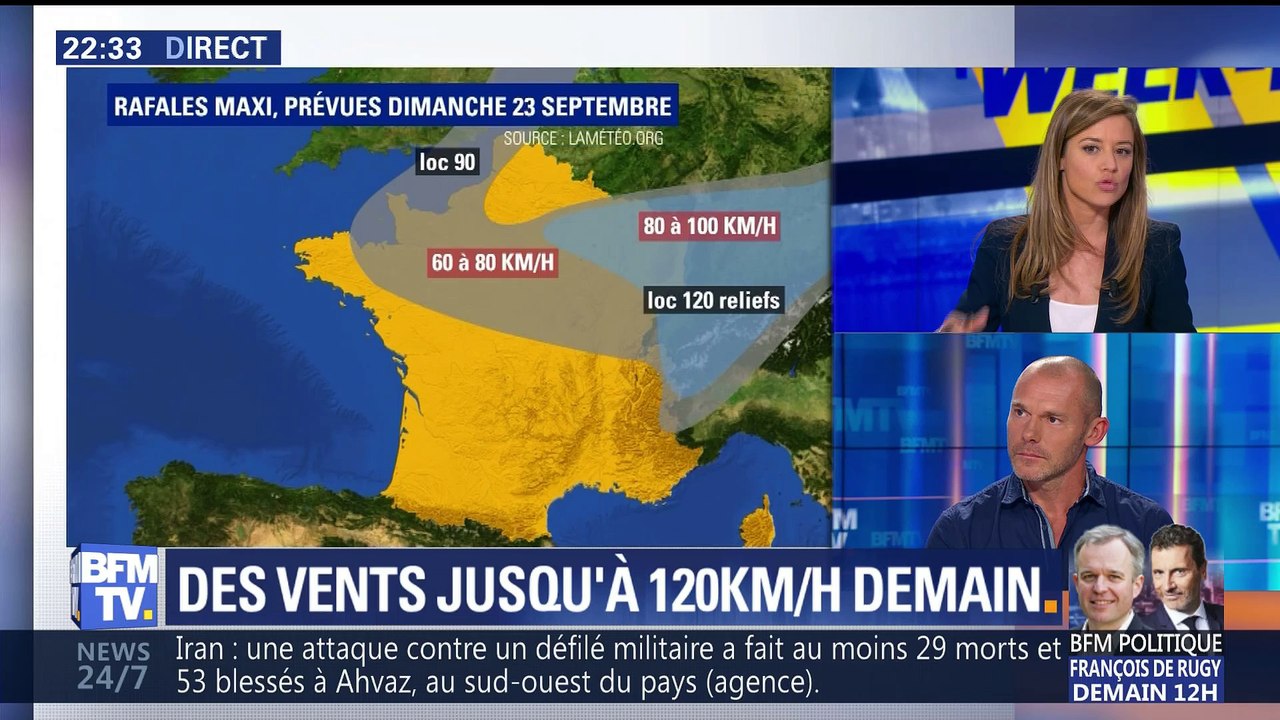 Météo: des rafales de vents de plus de 100km/h prévues pour dimanche (1/2)