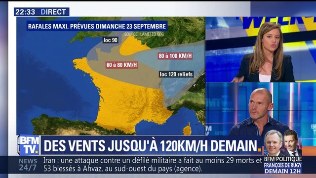 Météo: des rafales de vents de plus de 100km/h prévues pour dimanche (1/2)