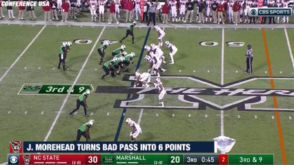 NC State DB Jarius Morehead Turns Bad Pass Into 6 Points vs. Marshall