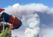 Six Flags Visitors Watch Thick Smoke From Charlie Fire in Southern California Sky