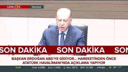 Cumhurbaşkanı Erdoğan ABD'ye gidiyor