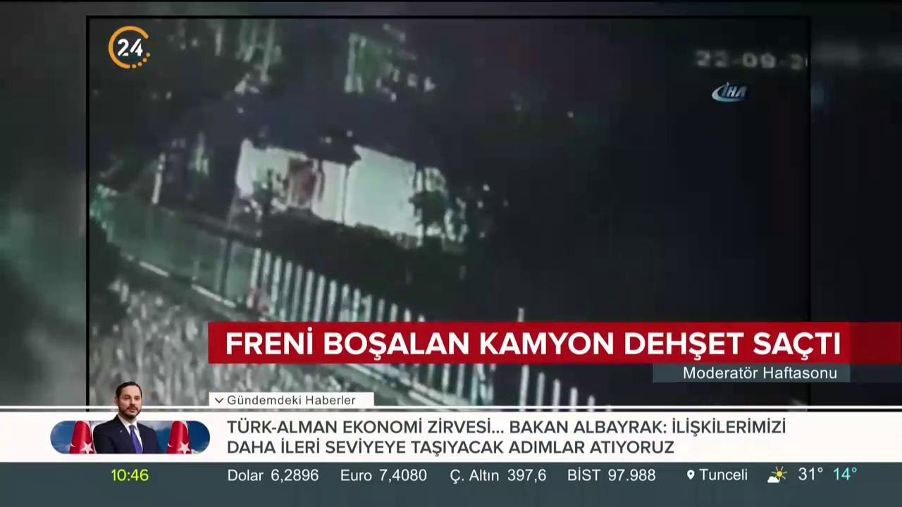 Freni boşalan kamyon dehşet saçtı