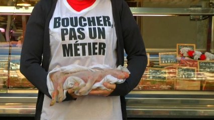 Vegan activists target French butchers