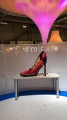 Cette chaussure géante est en fait une femme... Effet d'otique et body painting incroyable