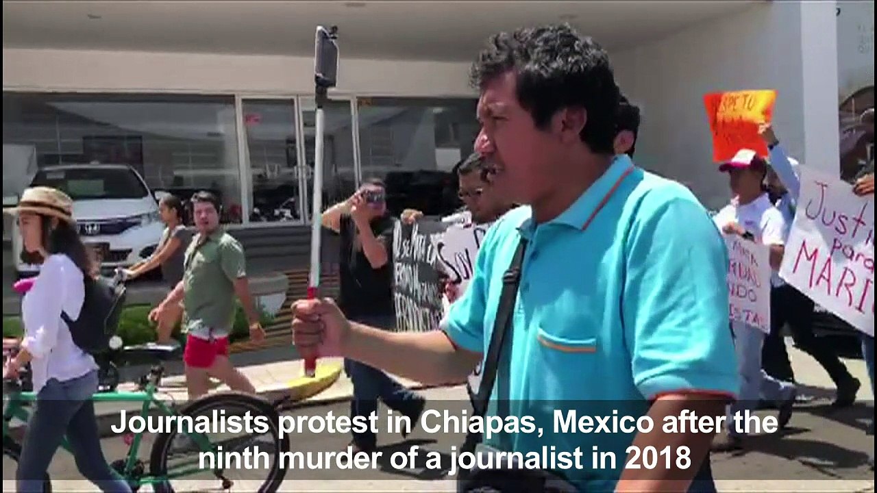 Journalists protest after murder of colleague in Mexico