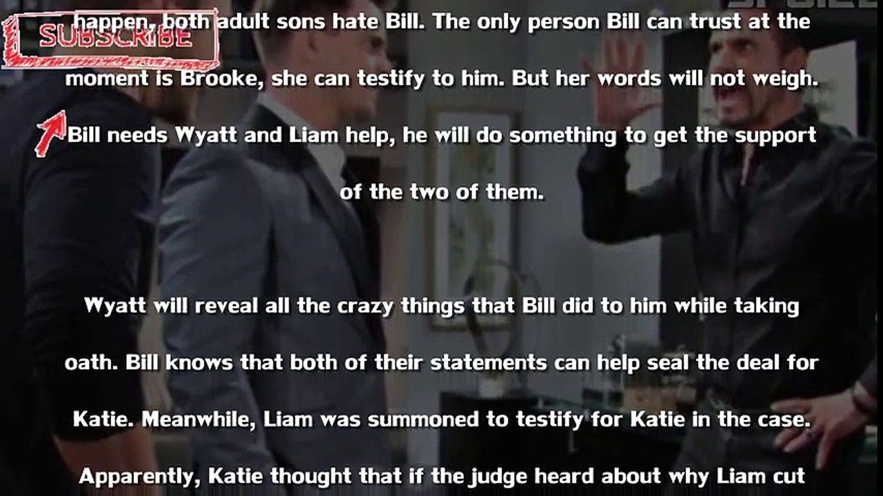 Bill is angry at the lack of support from Liam and Wyatt The Bold and The Beautiful Spoilers