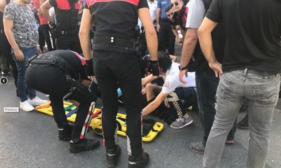 Beşiktaş’ta motorize yunus ekipleri kaza yaptı: 2 yaralı