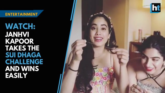 Janhvi Kapoor took the Sui Dhaga challenge and won easily