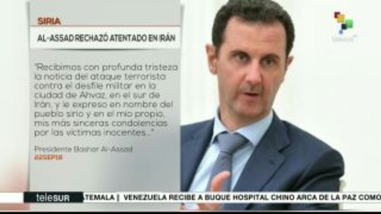 Siria expresa condolencias a Irán por atentados terroristas