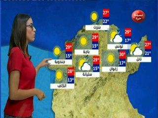 النشرة الجوية  ليوم الأحد 23 سبتمبر 2018 - قناة نسمة