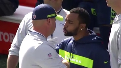 Baldwin gets heated on sideline with Seahawks coach