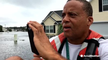 Resident decides it's time to evacuate his soon-to-be flooded home