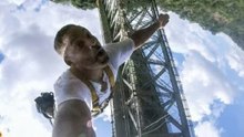Will Smith Bungee Jumps Holding GoPro at Victoria Falls