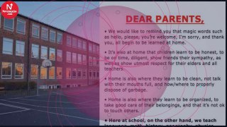 School wants parents to “teach their kids manners” – Now their poster is spreading like wildfire online
