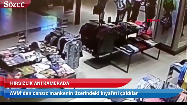 AVM’den cansız mankenin üzerindeki kıyafeti çaldılar