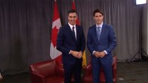 Justin Trudeau y Pedro Sánchez se reúnen en Canadá