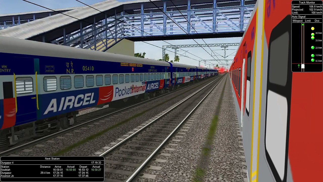 Sealdah - New Delhi Rajdhani Express  GZB WAP7  MSTS Open Rails Journey Part 2