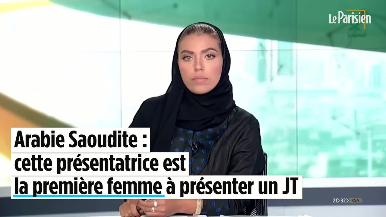 Image historique en Arabie Saoudite :  une femme présente le JT