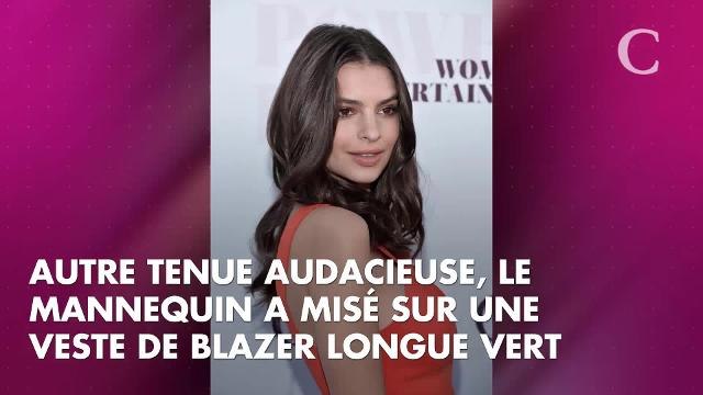 PHOTOS. Entre veste de blazer et bottes python, toutes les tenues d'Emily Ratajkowski pendant la Fashion Week de Milan