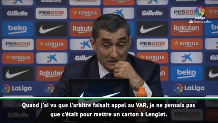 Barça - Valverde n'a pas compris l'expulsion de Lenglet
