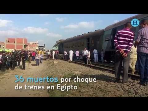 Al menos 36 muertos en un choque de trenes en Egipto
