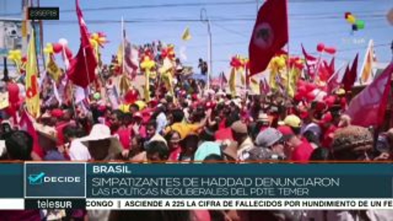 Culmina candidato del PT Fernando Haddad actos de campaña