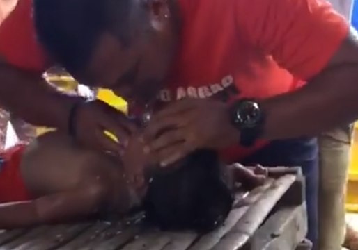 Young Boy Revived by Rescuers After Almost Drowning in Phillipines