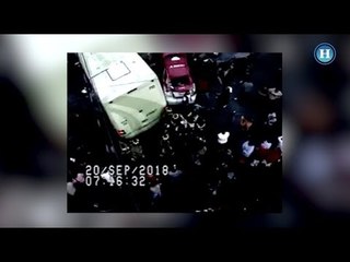 Así chocó el camión de la Ruta 18 en Gustavo A. Madero