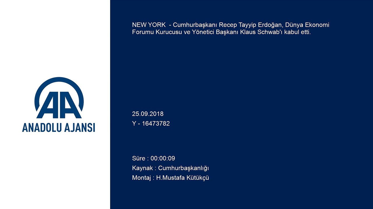 Cumhurbaşkanı Erdoğan, Klaus Schwab'ı kabul etti - NEW YORK