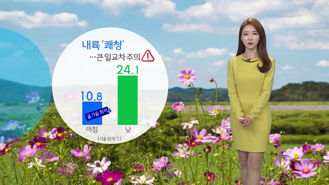 [날씨] 연휴 넷째 날, 쾌청한 하늘..."큰 일교차 주의" / YTN