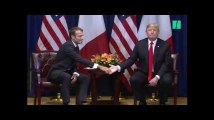 Assemblée générale de l'ONU: les images de la rencontre entre Macron et Trump