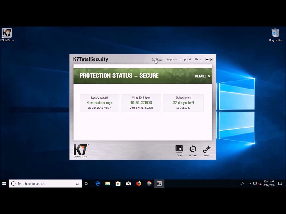 K7 Total Security Device Control