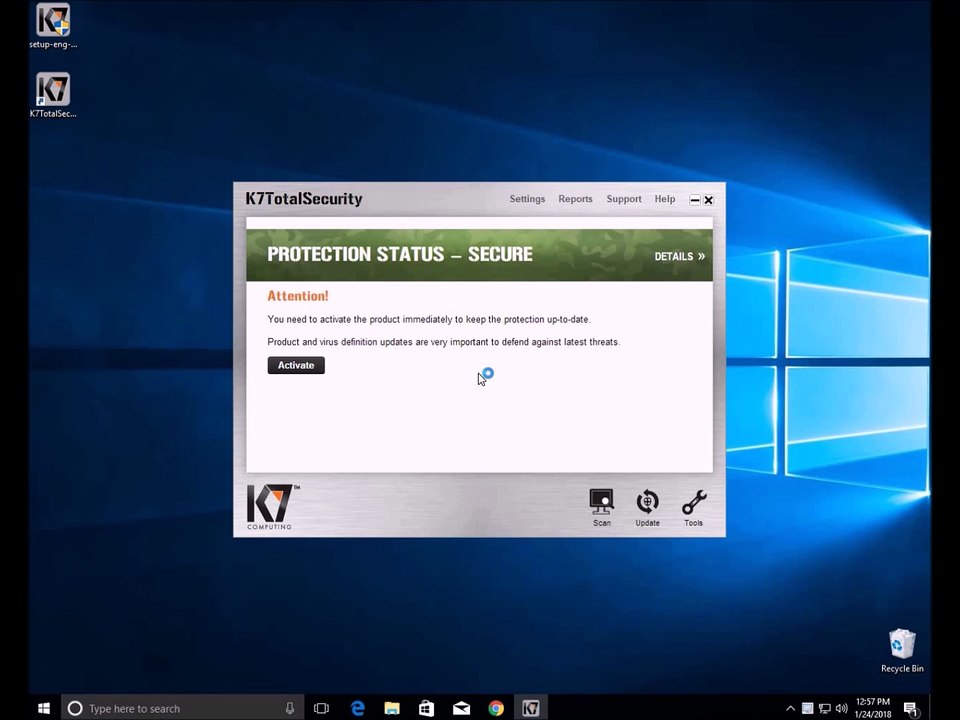K7 Total Security Installation