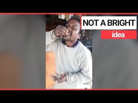 A man eats an entire light bulb | SWNS TV