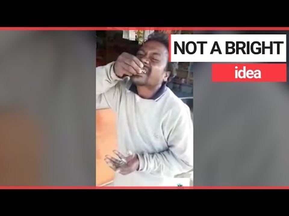 A man eats an entire light bulb | SWNS TV