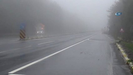 Bolu Dağı'nda Sis ve Yağış Etkili Oluyor