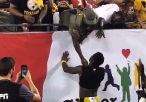 Like Father Like Son: Antonio Brown Clasps His Well-Known Dad's Hand After Steelers Win