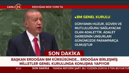 Başkan Erdoğan BM Genel Kurulu'nda konuşuyor