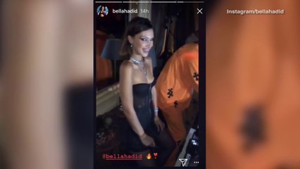 Bella Hadid & Kendall Jenner at Chrome Hearts party during PFW