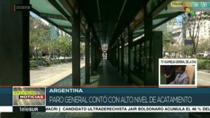 Sociedad argentina secunda paro contra política económica de Macri