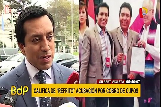 Gilbert Violeta calificó de “refrito” acusación por cobros de cupos a candidatos de PPK