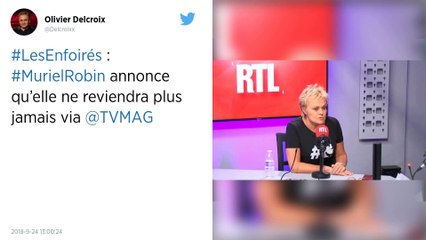 Muriel Robin ne veut plus « jamais » entendre parler des Enfoirés