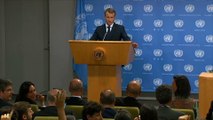 Conférence de presse du Président de la République Emmanuel Macron après son discours à la 73e Assemblée générale des Nations unies