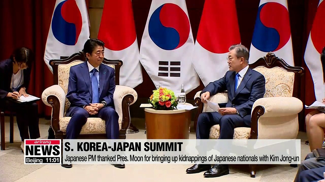 Pres. Moon and Japanese PM discuss N. Korea issues and bilateral ties