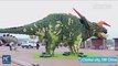 A triceratops-shaped statue made of ten kinds of vegetables has set a new Guinness World Record of the largest vegetable statue in the world.