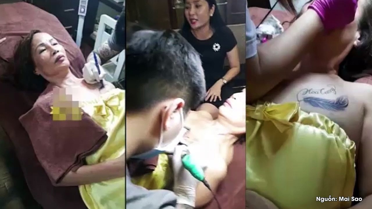 Hậu đám cưới, cô dâu 61 lập tức xóa xăm cũ đè tên chồng lên ngực, lộ vòng 1 tròn đầy như gái 20