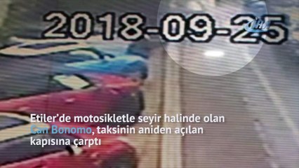 Ünlü şarkıcı Can Bonomo’nun Etiler’de geçirdiği kaza kamerada