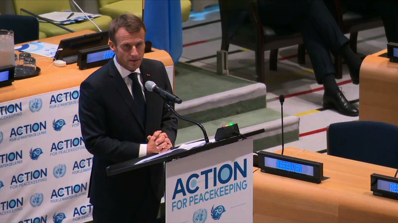 Discours du Président de la République Emmanuel Macron lors de l'ouverture de la réunion à haut niveau sur la réforme du maintien de la paix (Actions for Peacekeeping)