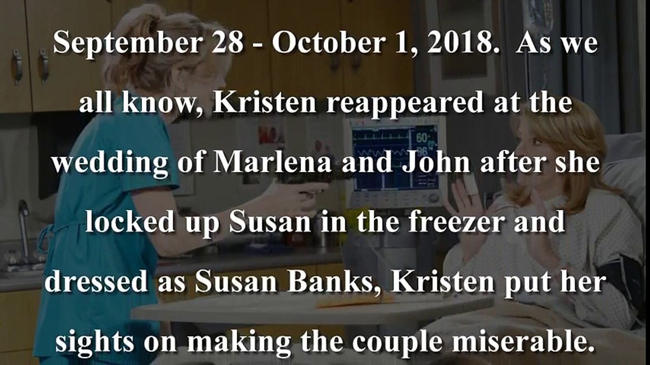 Days of Our Lives Spoilers: September 28 - October 1, 2018.  de-adly danger- Kristen risks her life